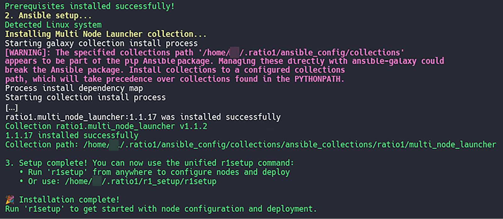 Finish install