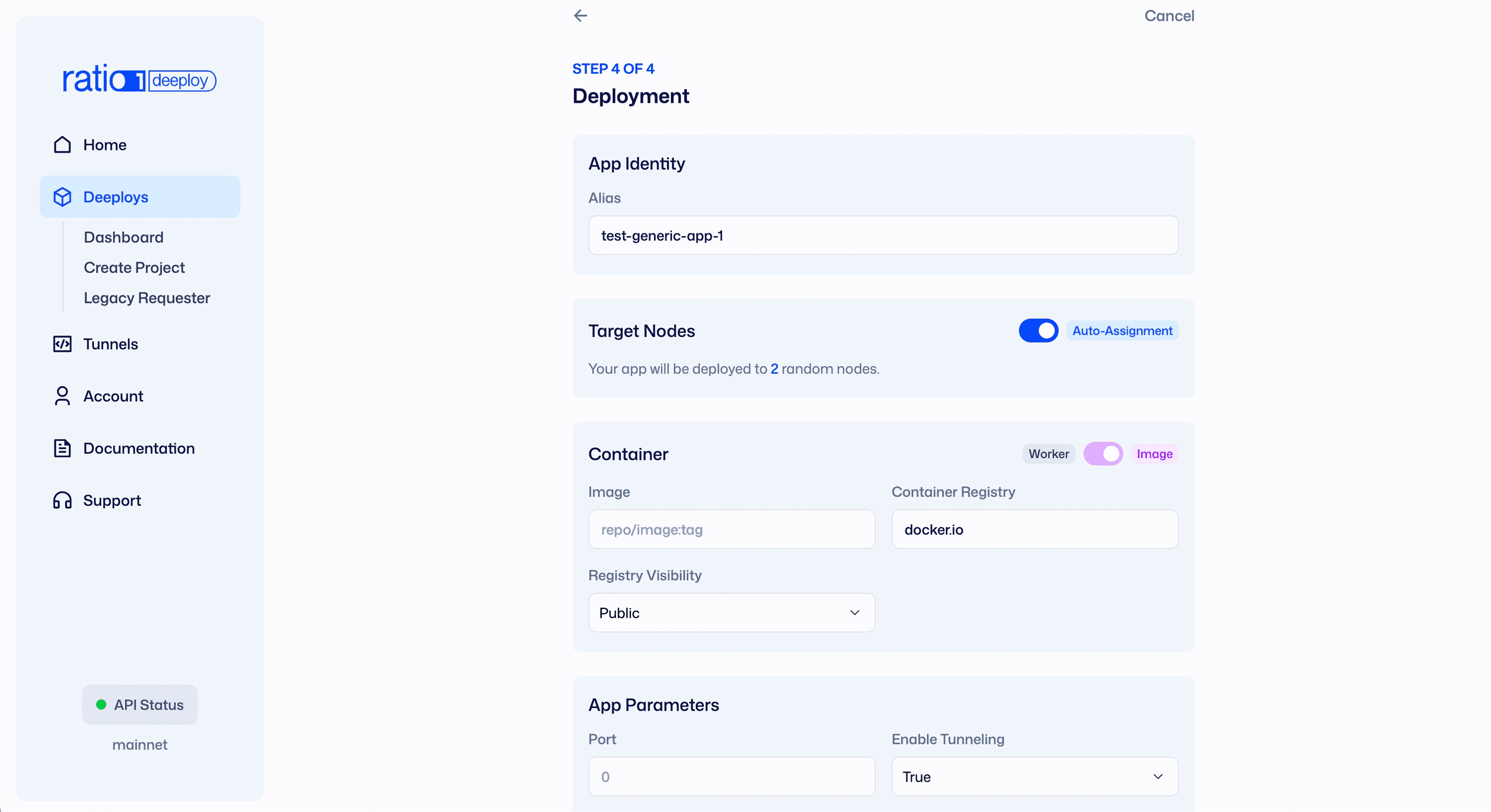 Fill Deployment Info