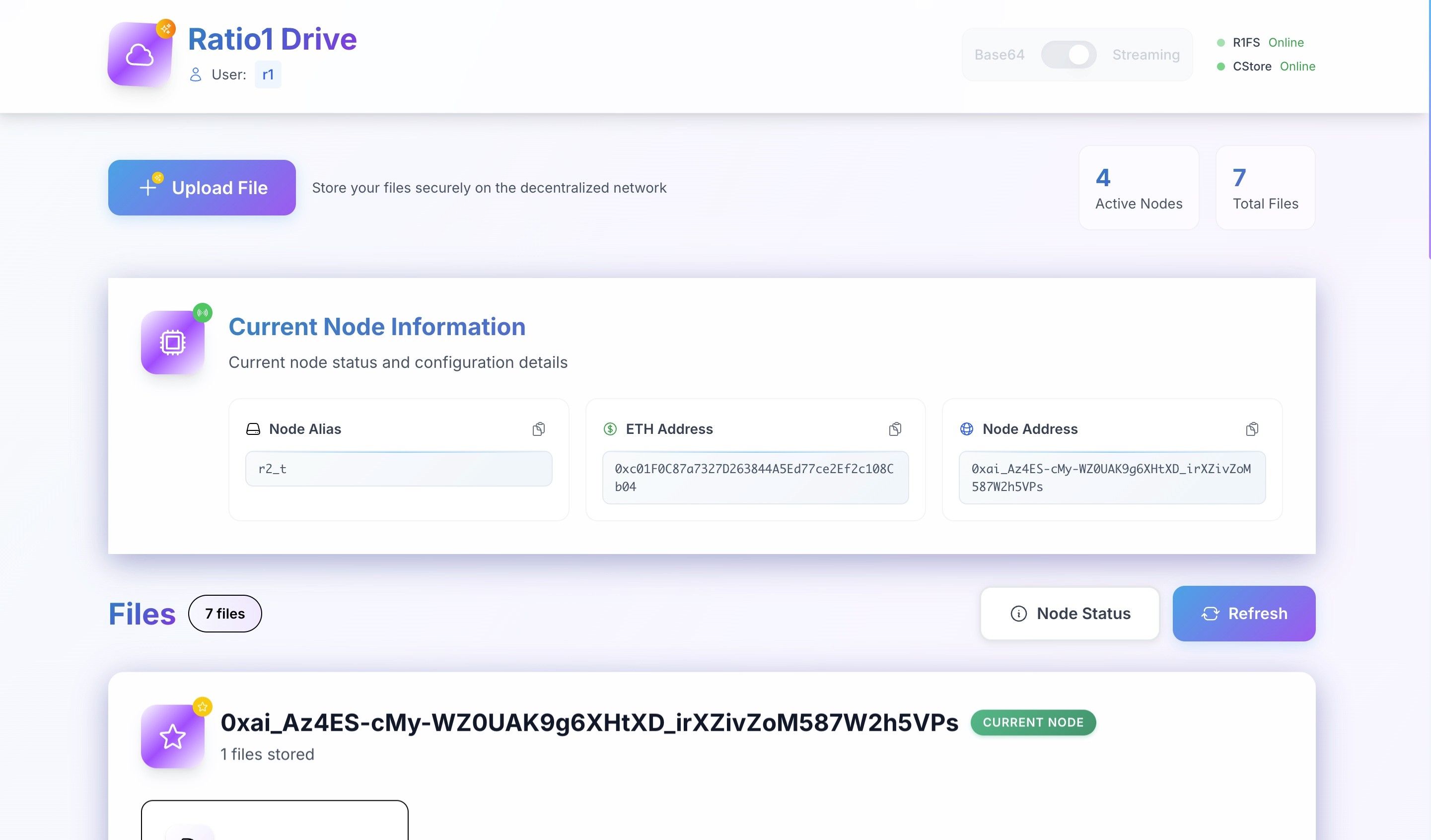  the Real-World Application: The Ratio1 Drive Dashboard